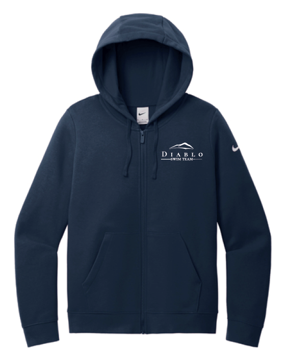 DIABLO - NIKE LADIES FULL-ZIP CLUB FLEECE HOODIE (2 COLOR OPTIONS)
