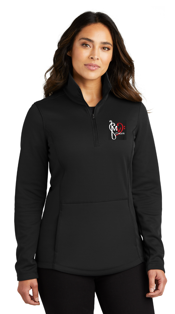 Monte Vista Choir - Ladies 1/4 Zip Fleece (Black or Dk. Heather Grey)